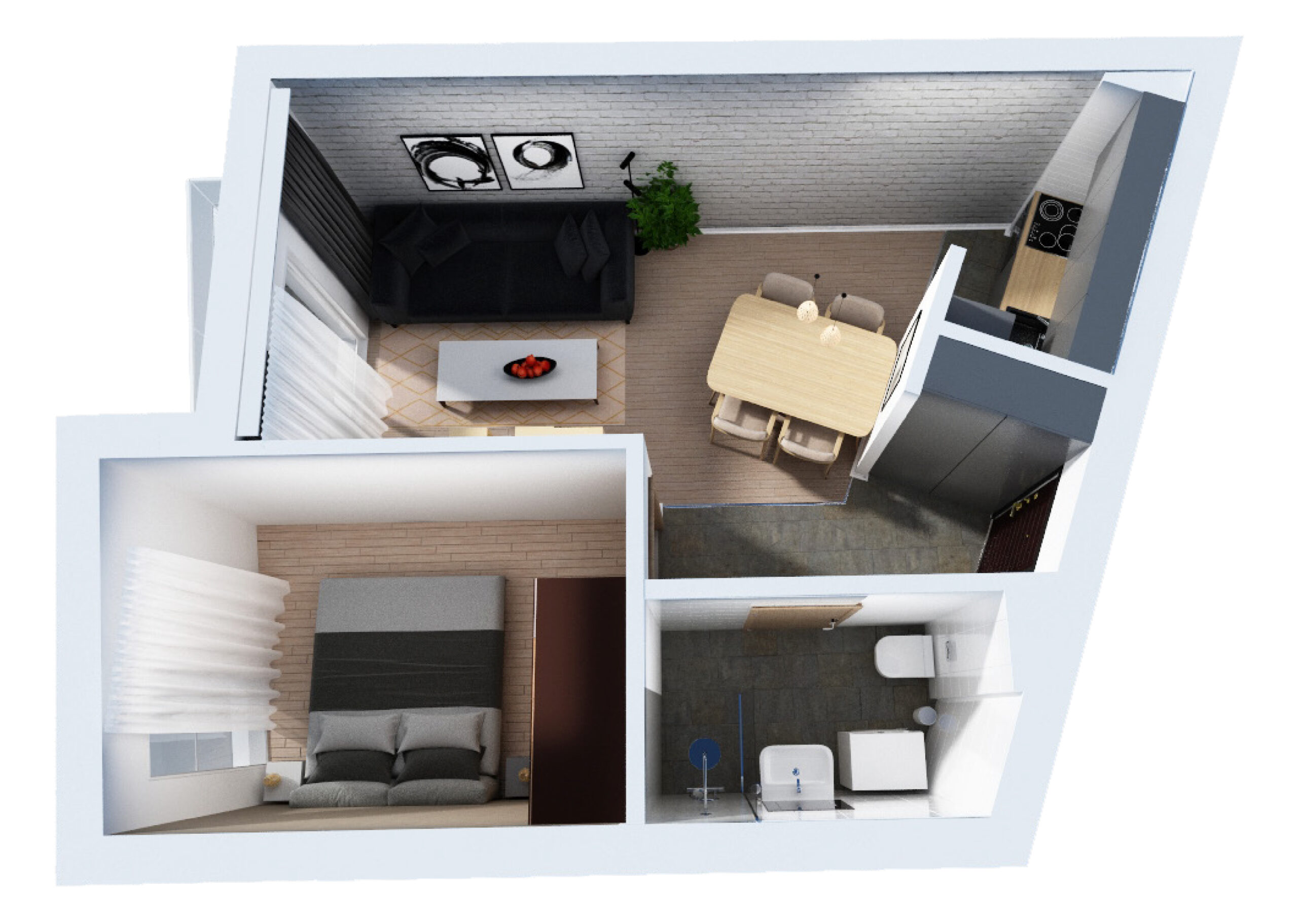 Compact Studio with Green Terrace in Igalo