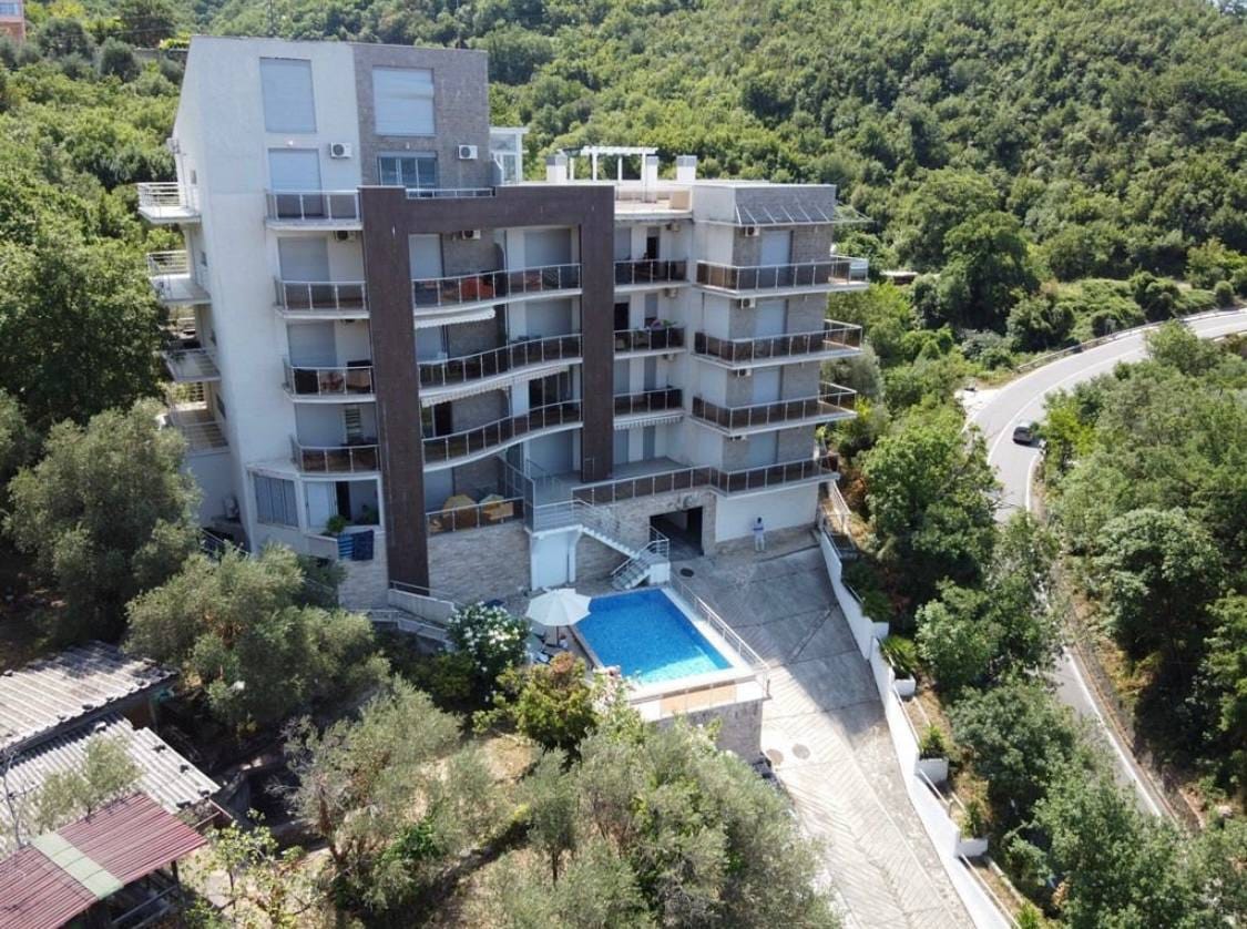 Furnished 1-bedroom apartment 66 m² with panoramic sea view and pool, Przno, Budva Riviera 9