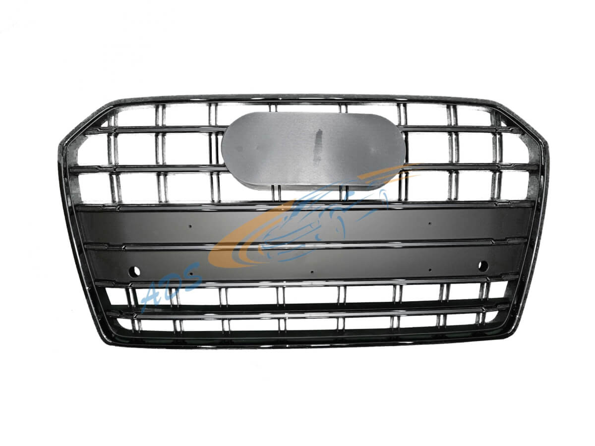 Grotelės Juoda Matinė S6 Look Audi A6 C7 2014 - 2018