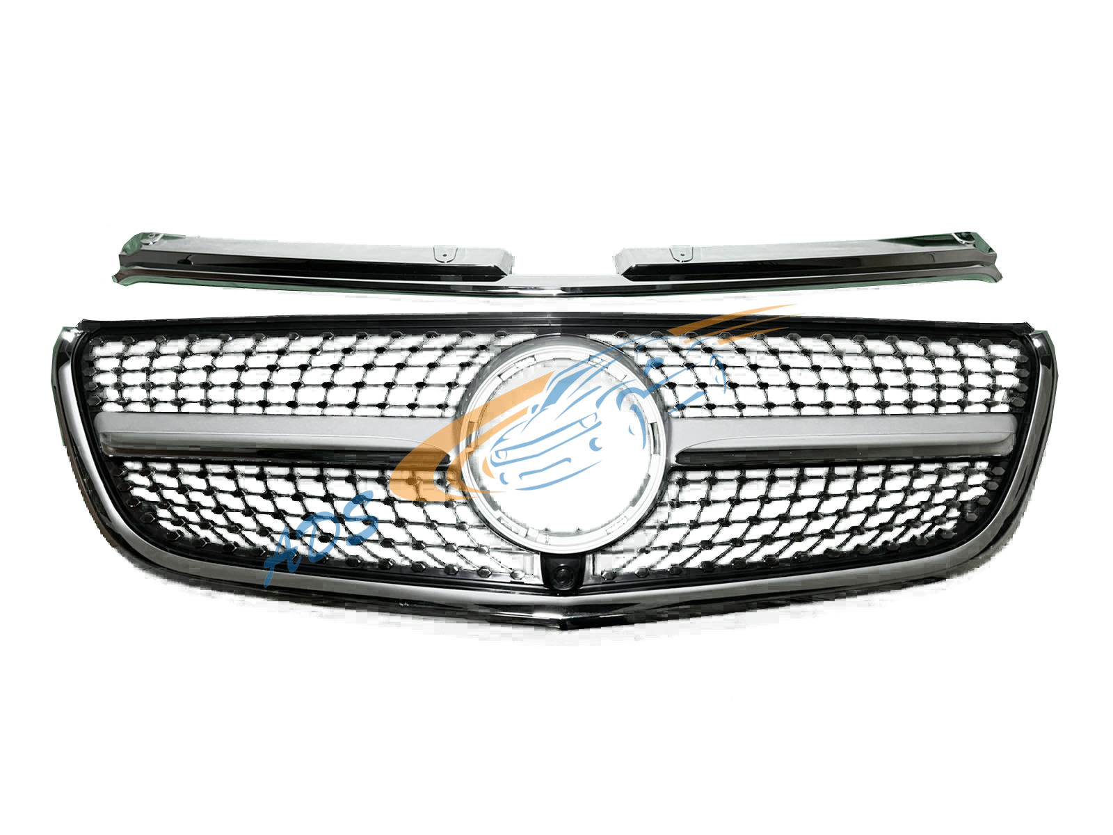Grotelės Deimantinės Sidabrinė Mercedes-Benz Vito W447 2014 - 2018
