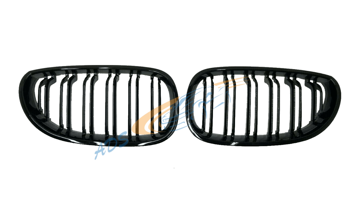 Grotelės Dvigubos Juoda BMW 5-Series E60 E61 2003 - 2009