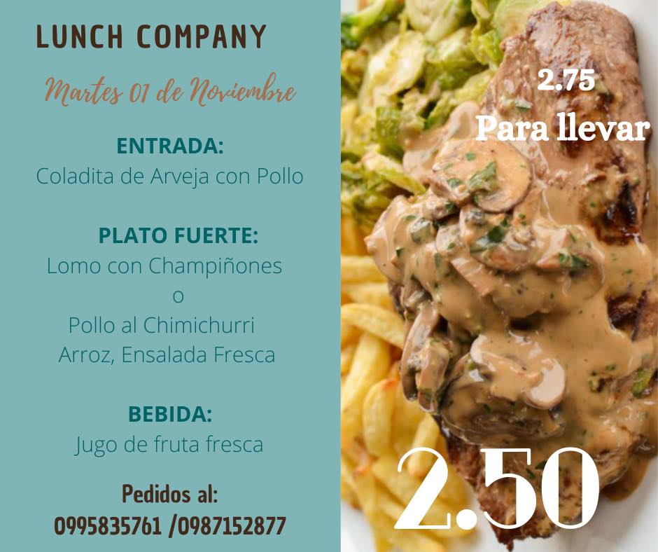 Almuerzos company menus hechos con amor 