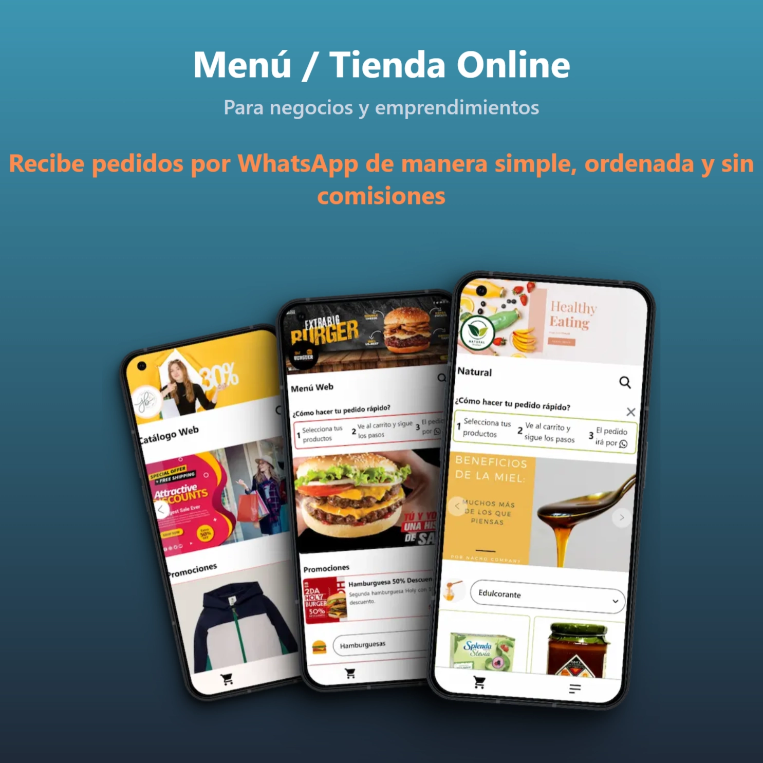 Menú / Tienda Online Web App, para negocios y emprendedores.