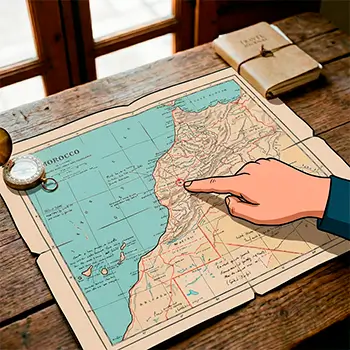 A city map showing the starting point of a game.