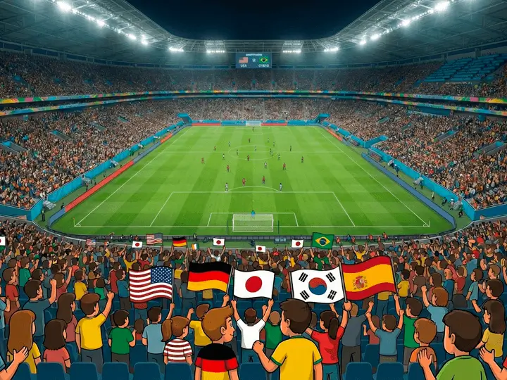 Soccer stadium filled with fans