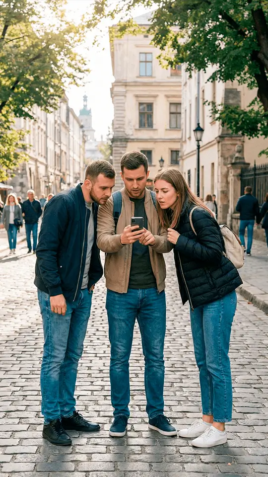 Teambuilding team solving a puzzle