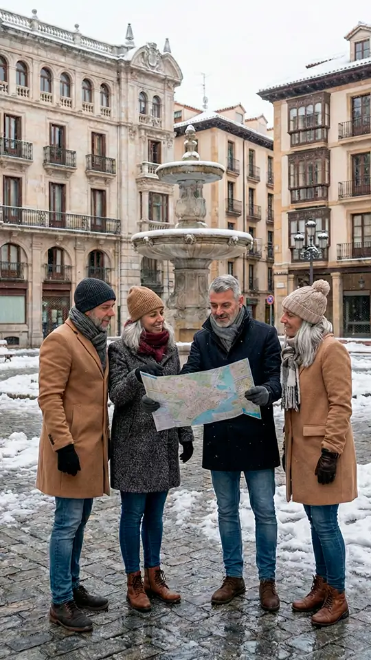 A group of friends exploring a city