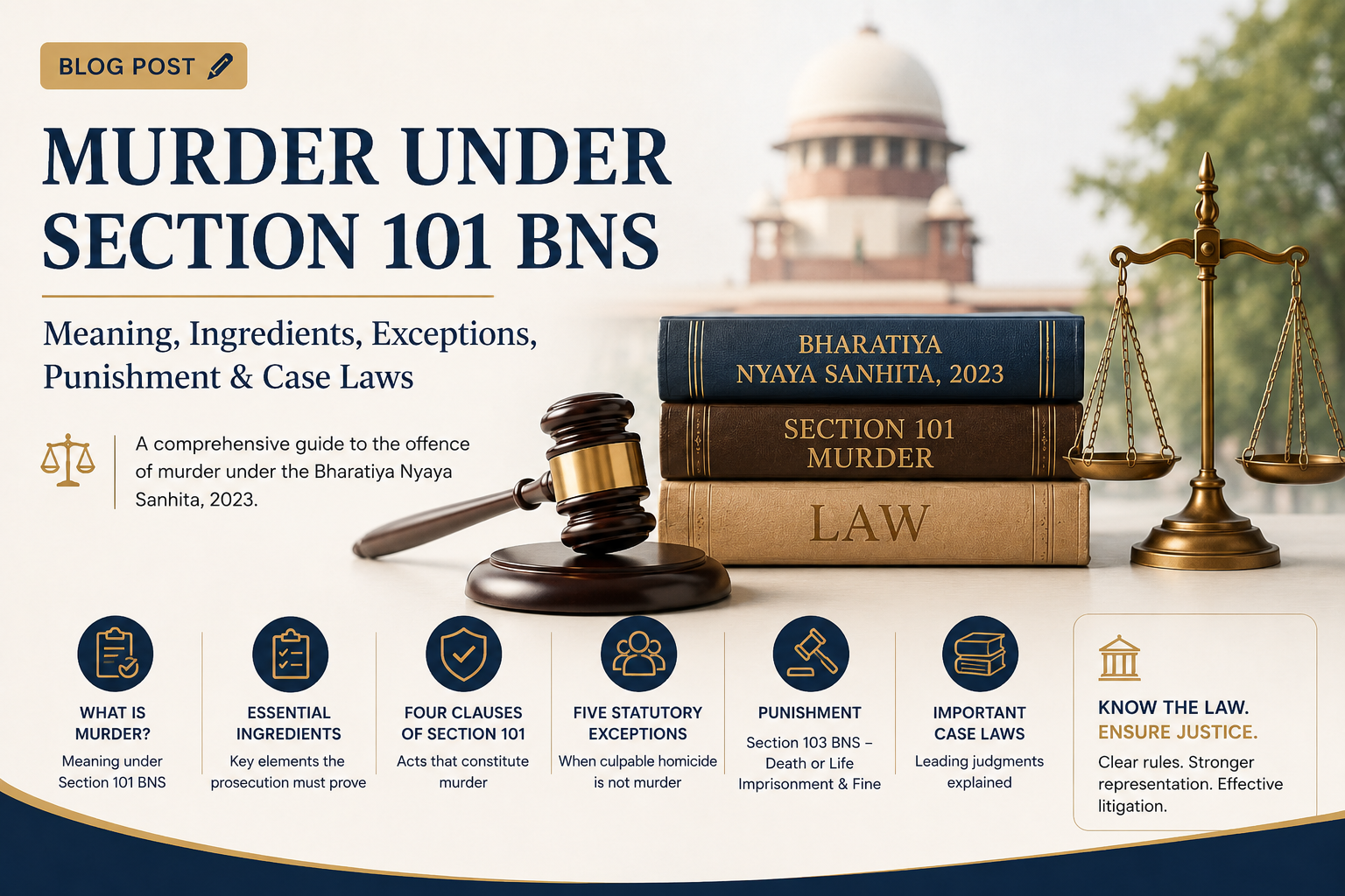 Section 101 BNS: Murder – Meaning, Essential Ingredients, Exceptions & Punishment