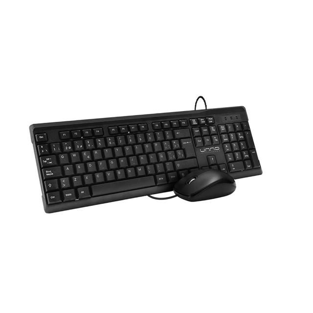 Kit de Teclado y Mouse Unno Tekno USB - Óptico Español Negro N/P: KB6721BK - PC Mania