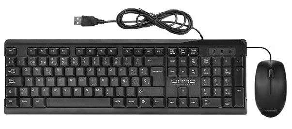 Kit de Teclado y Mouse Unno Tekno USB - Óptico Español Negro N/P: KB6721BK - PC Mania