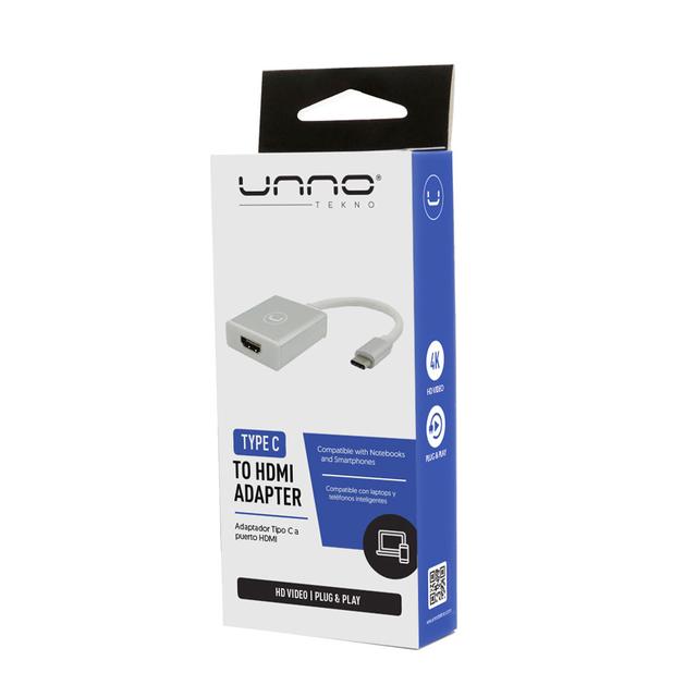 Adaptador Unno Tekno Tipo C a HDMI Hembra N/P: AD3001SV - PC Mania