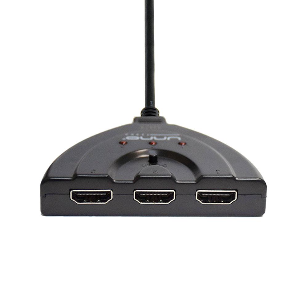 Switch Unno Tekno HDMI 3 Puertos 4K/2K/3D/DTS-HD/USB N/P: HB1202BK - PC Mania