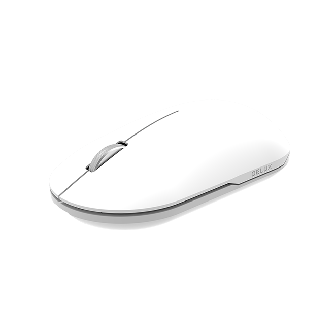 Mouse Óptico Delux USB Inalámbrico Recargable Blanco Mod. M399DB-WH - PC Mania