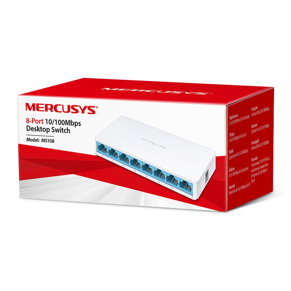 Switch Escritorio Mercusys 8 Puertos 10/100 N/P: MS108 - PC Mania