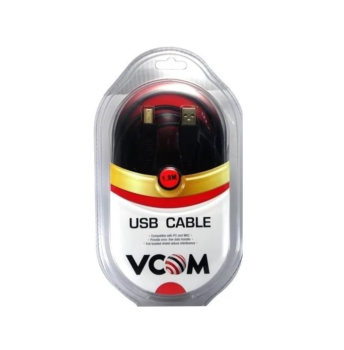 Cable USB VCOM para Impresoras 1.8 Mts. N/P: C8201G-B1.8 - PC Mania