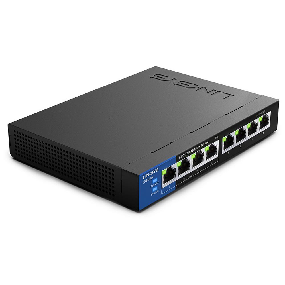 Switch Linksys 8 puertos Gigabit 4 PoE+ de escritorio N/P: LGS108P - PC Mania