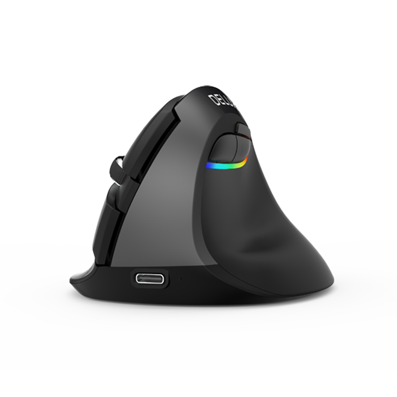 Mouse Óptico Mini Delux Ergonómico Vertical USB Gris Mod. M618MINI GX - PC Mania