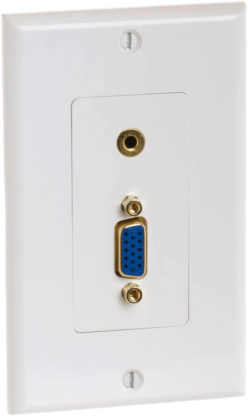 Wall Plate VGA 15 Pines + Audio 3.5 mm N/P: 998 - PC Mania