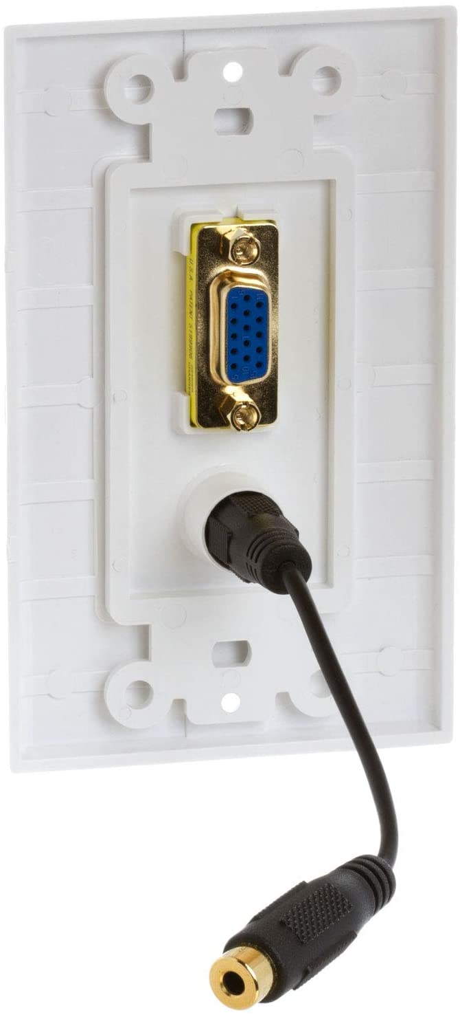 Wall Plate VGA 15 Pines + Audio 3.5 mm N/P: 998 - PC Mania