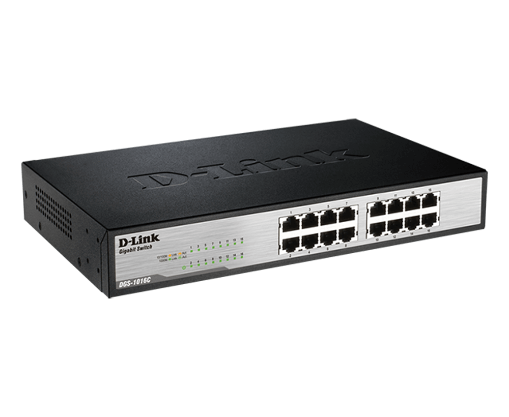 Switch D-Link 16 puertos Gigabit Rackeable no administrable N/P: DGS-1016C - PC Mania