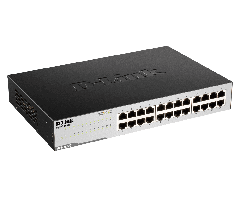 Switch D-Link 24 puertos Gigabit Rackeable no administrable N/P: DGS-1024C - PC Mania