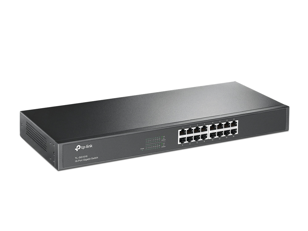 Switch TP-Link 16 puertos Gigabit Rackeable N/P: TL-SG1016 - PC Mania