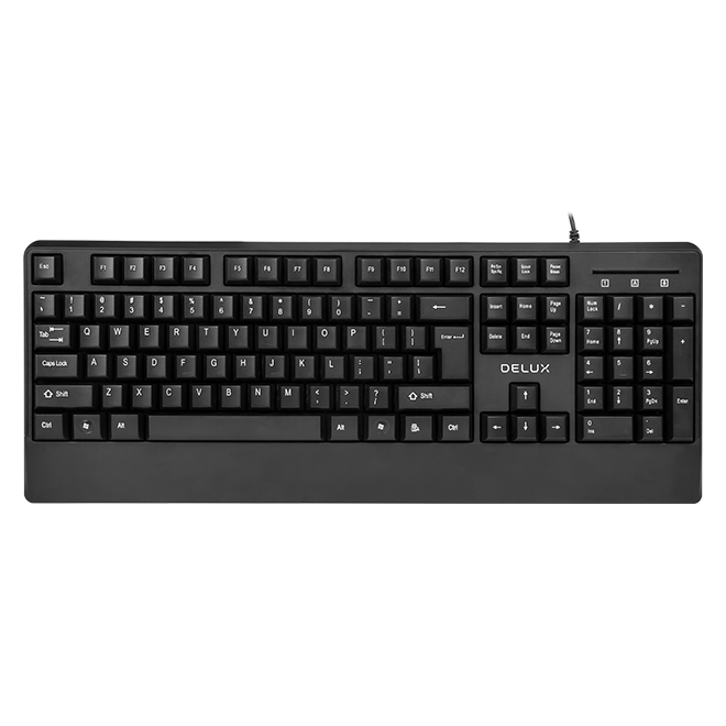 Teclado Delux Office Español USB Negro N/P: K6700 - PC Mania