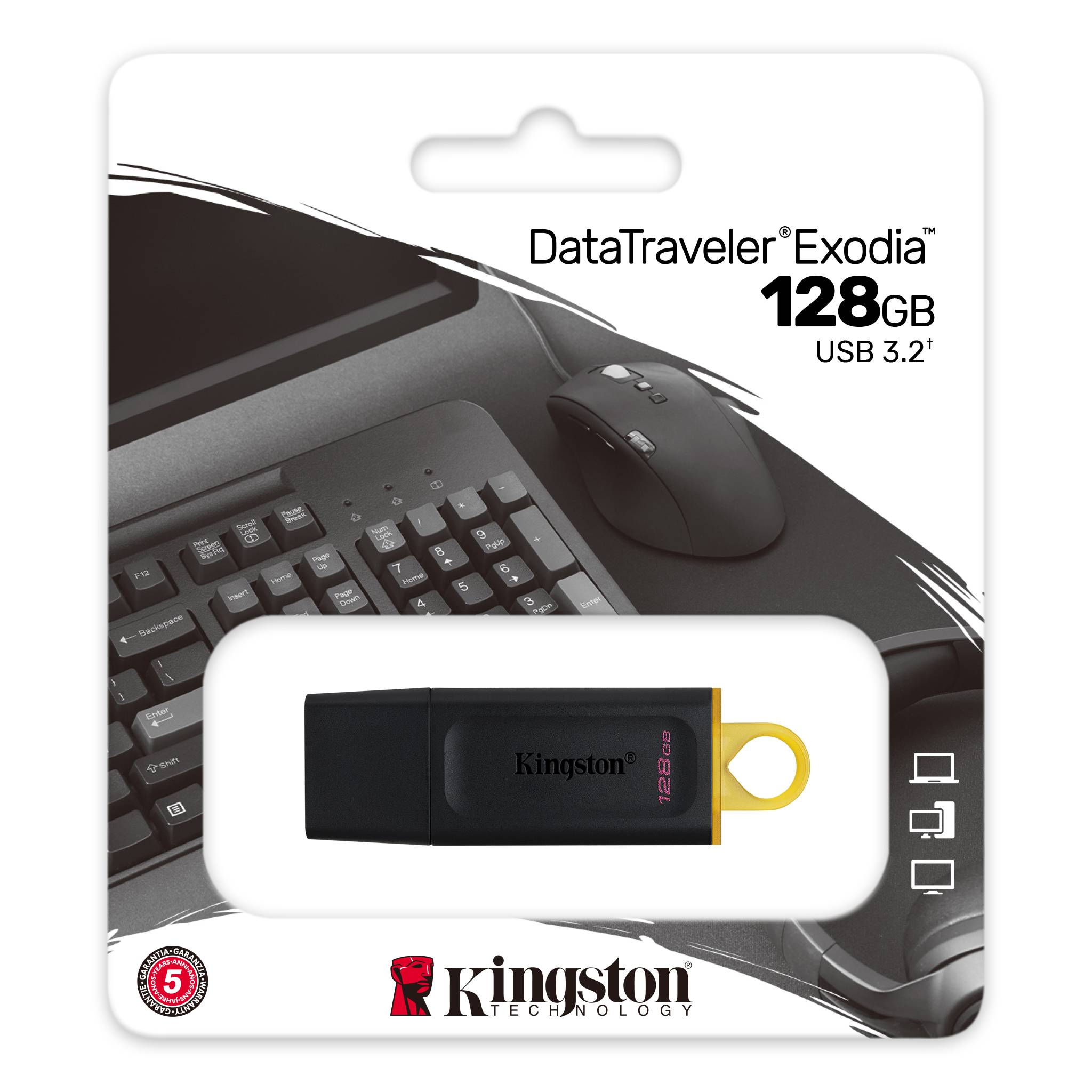 Pen Drive 128GB Kingston Data Traveler Exodia USB 3.2 N/P: DTX-128GB-TW - PC Mania