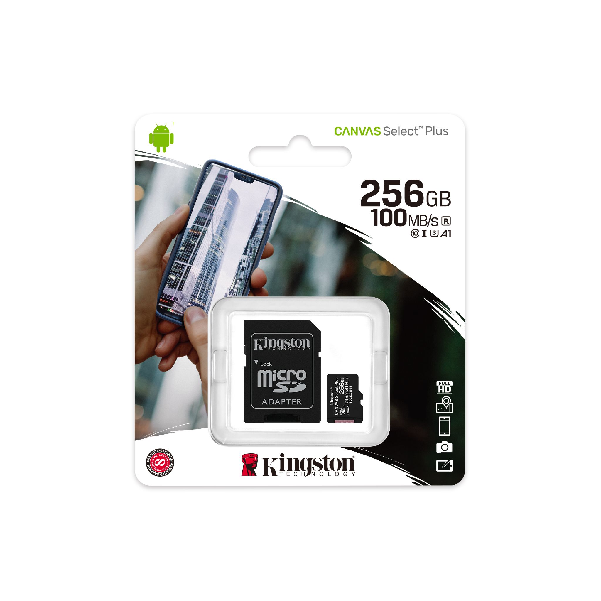Memoria Micro SD 256GB Kingston Canva Select Clase 10 N/P: SDCS2-256GB-TW - PC Mania