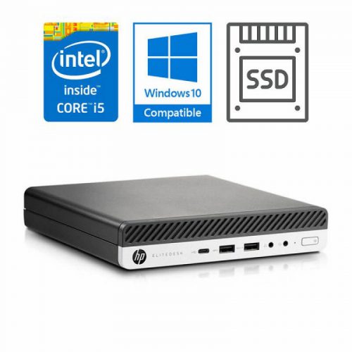 HP Mini Elitedesk 800 G3 i5-7500 8gb 256gb SDD Win 10 Pro (Refurbished) - PC Mania