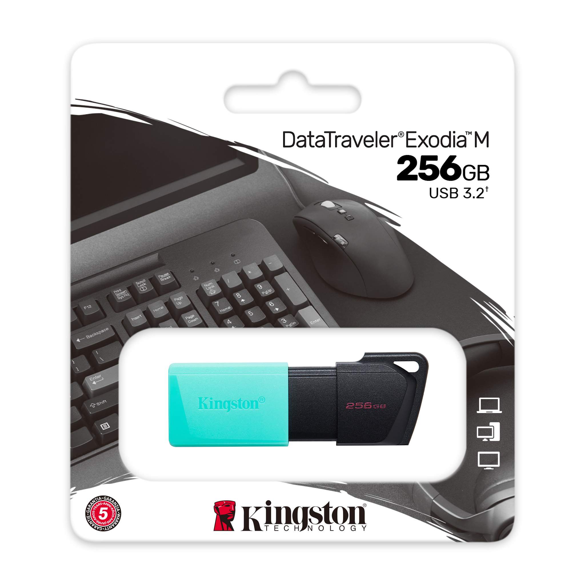 Pen Drive 256GB Kingston Data Traveler Exodia USB 3.2 Negro/Verde N/P: DTXM-256GB - PC Mania