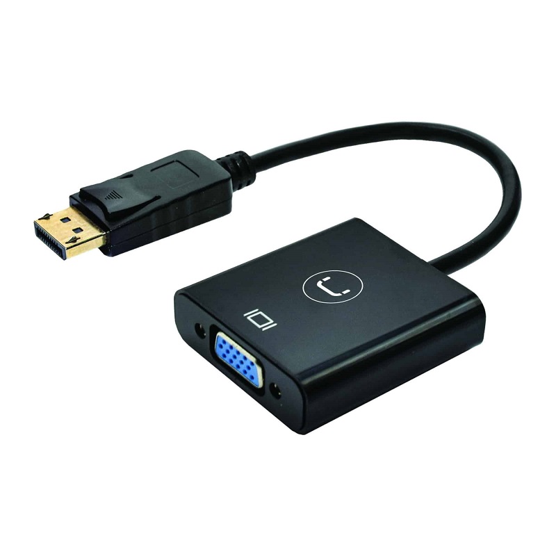 Adaptador Unno Tekno Display Port Macho a VGA Hembra N/P: AD3006BK - PC Mania