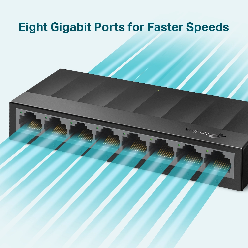 Switch de Escritorio TP-Link 8 Puertos 10/100/1000 Gigabit N/P: LS1008G - PC Mania