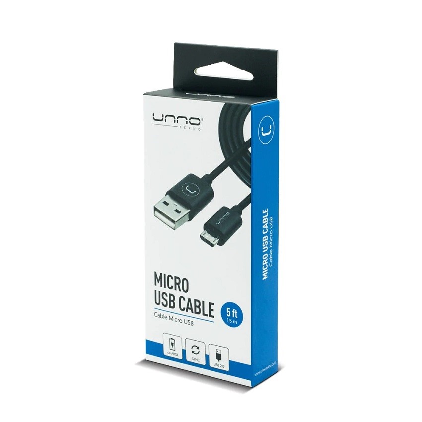 Cable Unno Tekno USB a Micro USB 1.5 MT N/P: CB4051BK - PC Mania