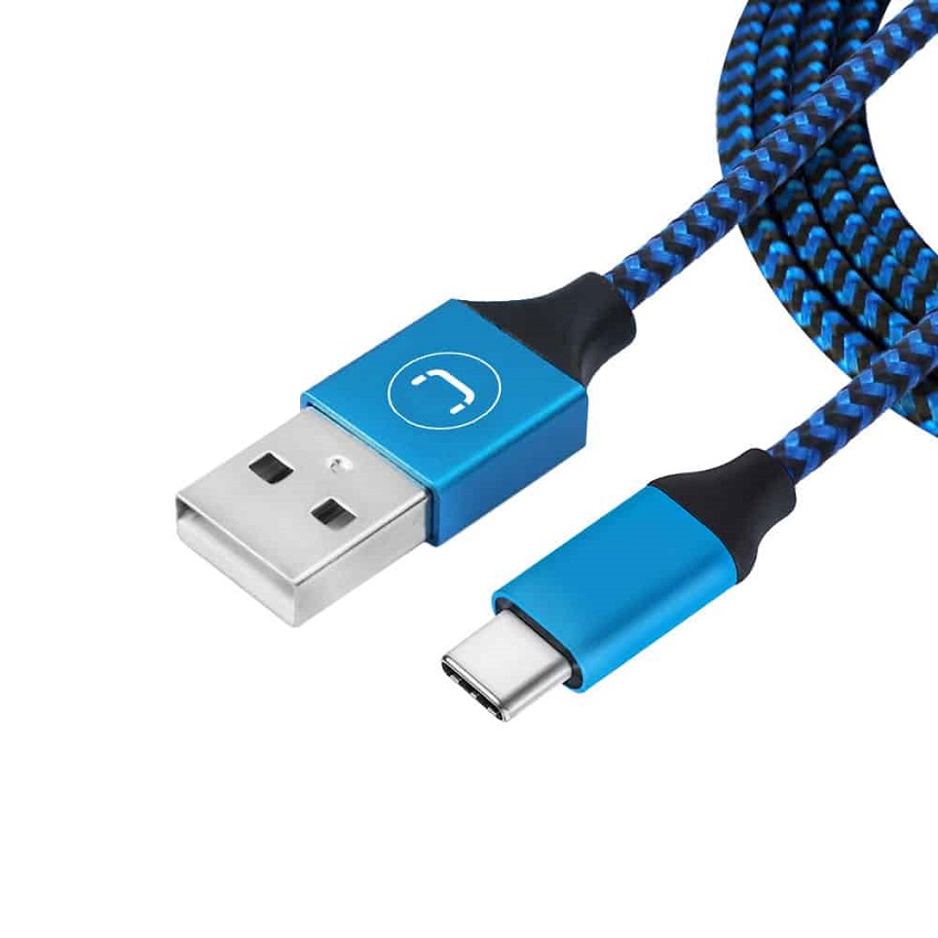 Cable Unno Tekno Trenzado USB A a USB B 1.5 Mts. Azul N/P: CB4061BL - PC Mania