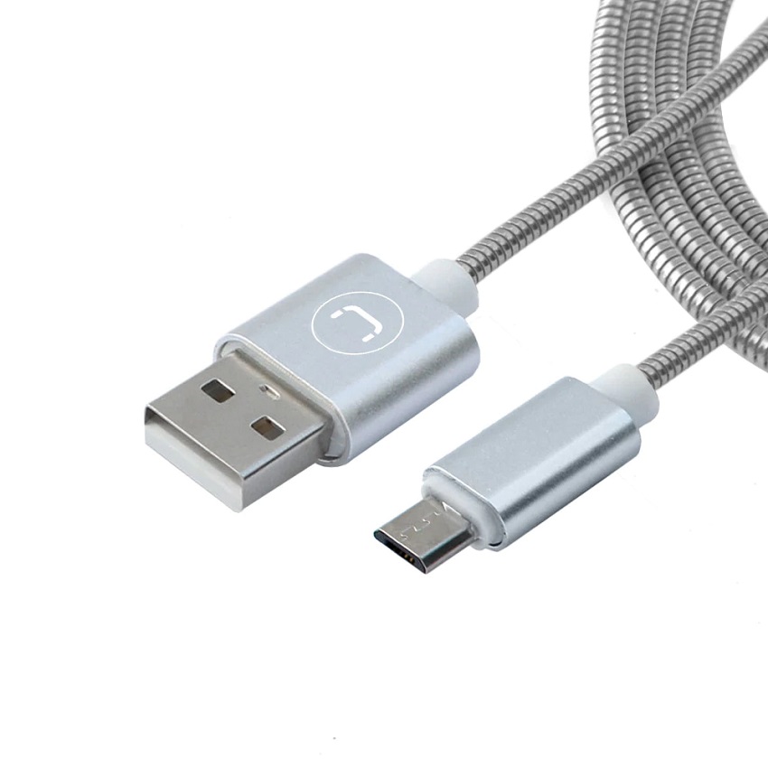 Cable Unno Tekno USB A a USB B 1 Mt. Plateado Acero Inoxidable N/P: CB4063SV - PC Mania