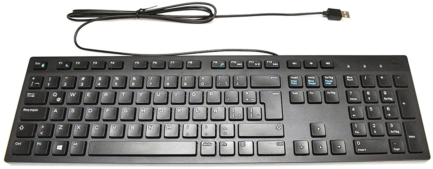 Teclado Dell Slim 104 teclas USB Ingles P/N: KB216-BK-US - PC Mania