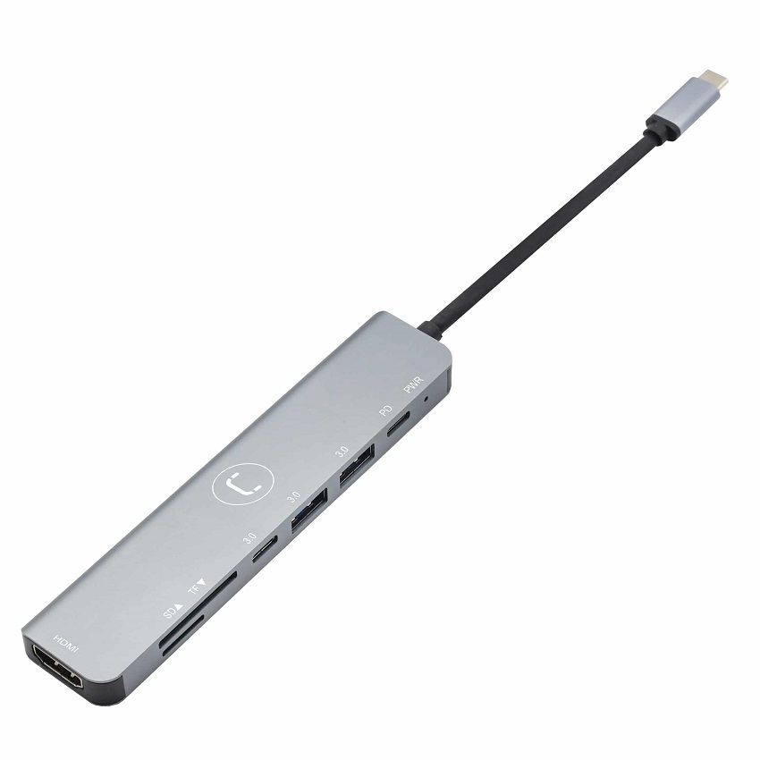 HUB 7 en 1 Unno Tekno USB C a HDMI/USB A/USB C/SD/MicroSD/PD Hembra N/P: HB1107SV - PC Mania