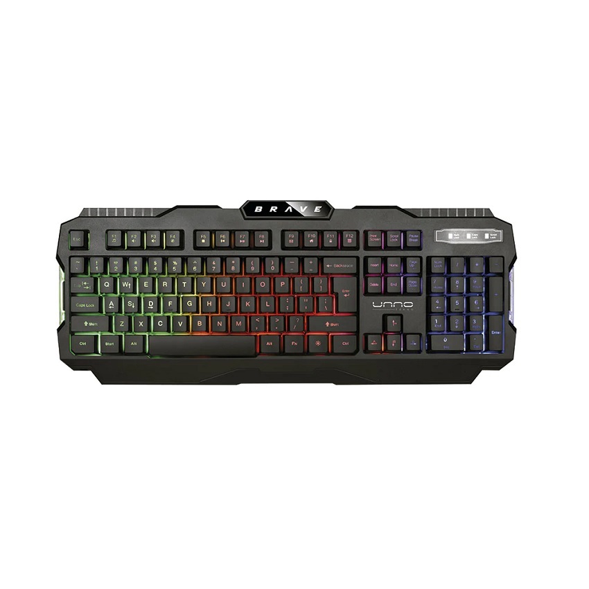Teclado Unno Tekno Inalámbrico Gaming Brave Español Negro N/P: KB6781BK - PC Mania