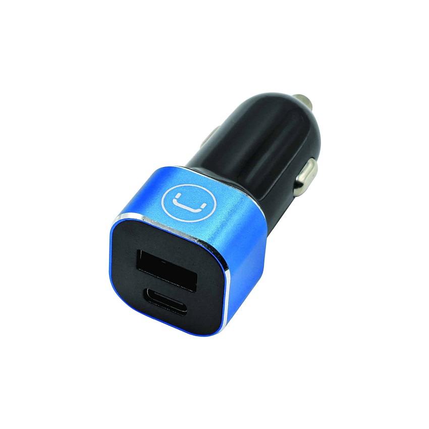 Cargador de Carro Unno Tekno 1*USB+1*USB C 12 -24V 6.0A Led Indicador N/P: PW5025BK - PC Mania