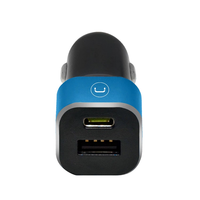 Cargador de Carro Unno Tekno 1*USB+1*USB C 12 -24V 6.0A Led Indicador N/P: PW5025BK - PC Mania
