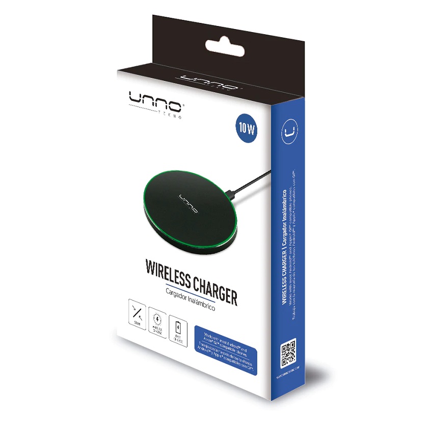 Cargador de Teléfonos Inalámbrico Unno Tekno Carga Rápida N/P: PW5111BK - PC Mania