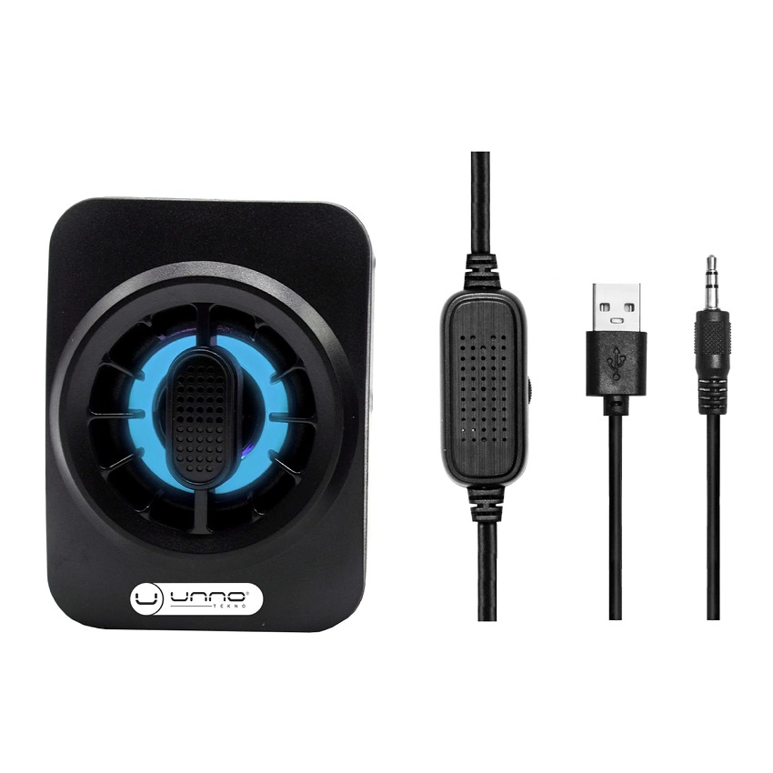 Cornetas Unno Tekno Techno de Escritorio Estéreo Negro N/P: SP9025BK - PC Mania