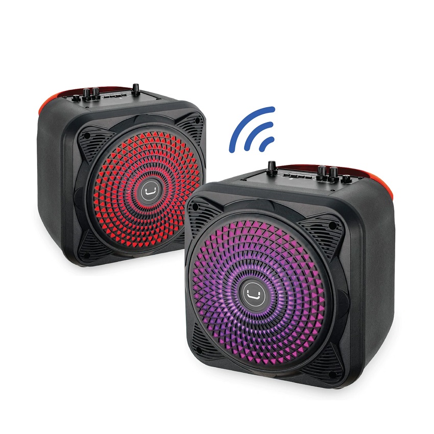 Cornetas Unno Tekno Beatbox Karaoke Estéreo Bluetooth Negro N/P: SP9356BK - PC Mania