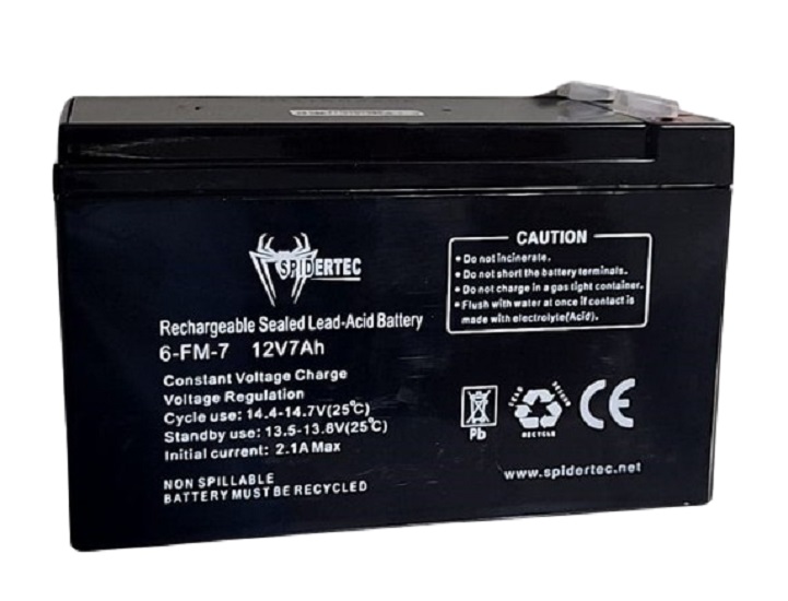 Batería Spidertec 12Volt. 7Ah para UPS N/P: 6-FM-7 - PC Mania