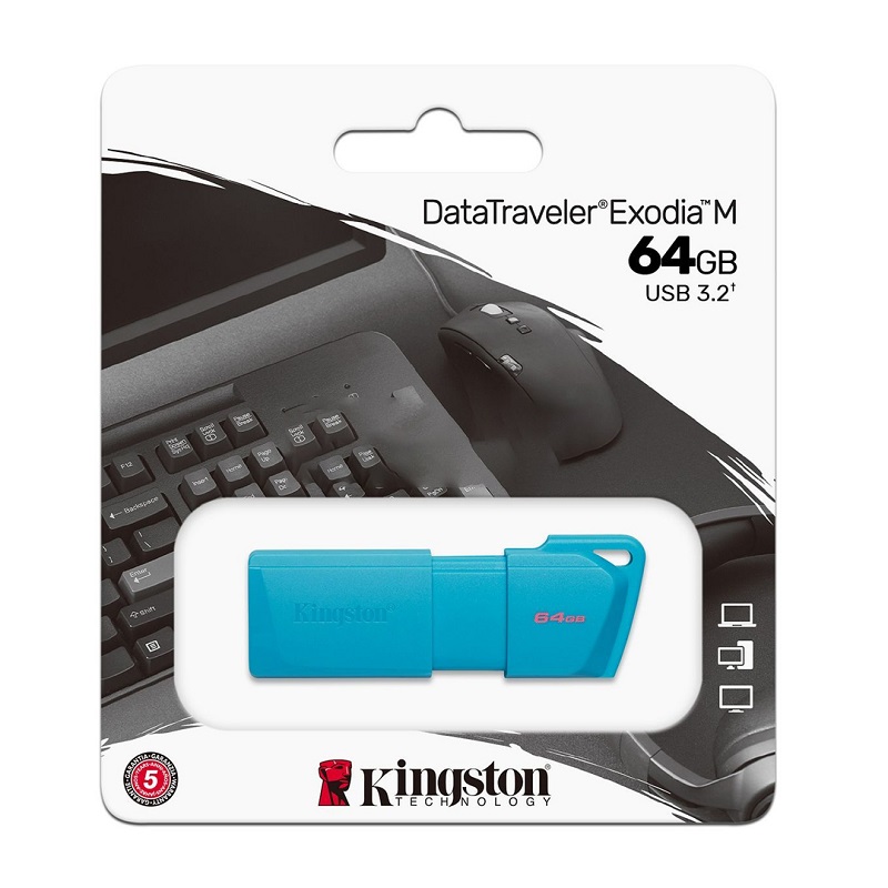 Pen Drive 64GB Kingston Data Traveler Exodia USB 3.2 Azul N/P: KC-U2L64-7LB - PC Mania