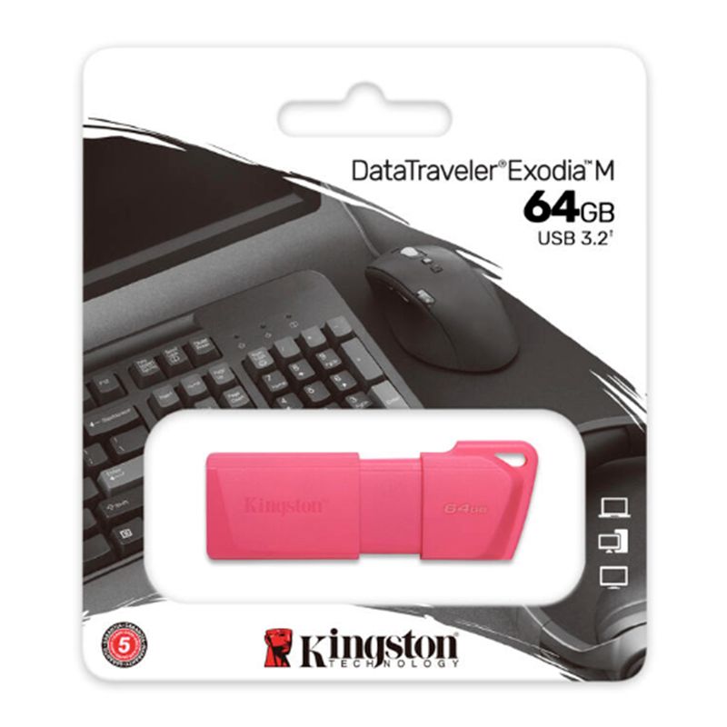Pen Drive 64GB Kingston Data Traveler Exodia USB 3.2 Rosado N/P: KC-U2L64-7LN - PC Mania