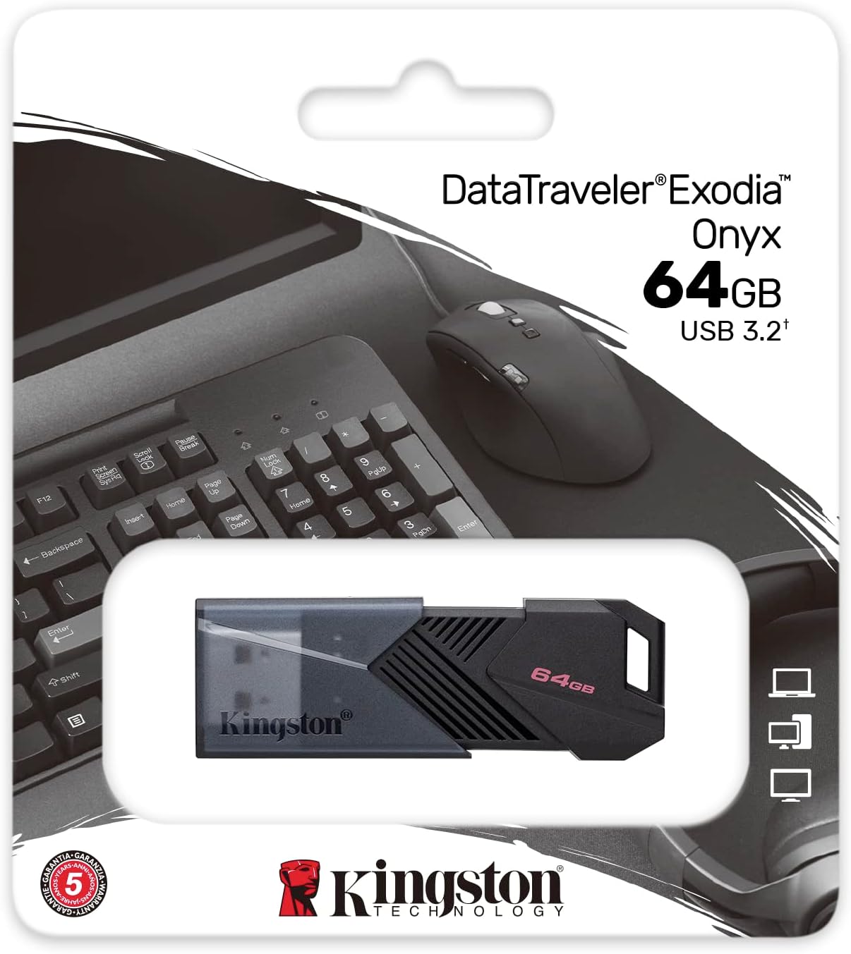 Pen Drive 64GB Kingston Data Traveler Exodia ONYX USB 3.1 N/P: DTXON-64GB-TW - PC Mania