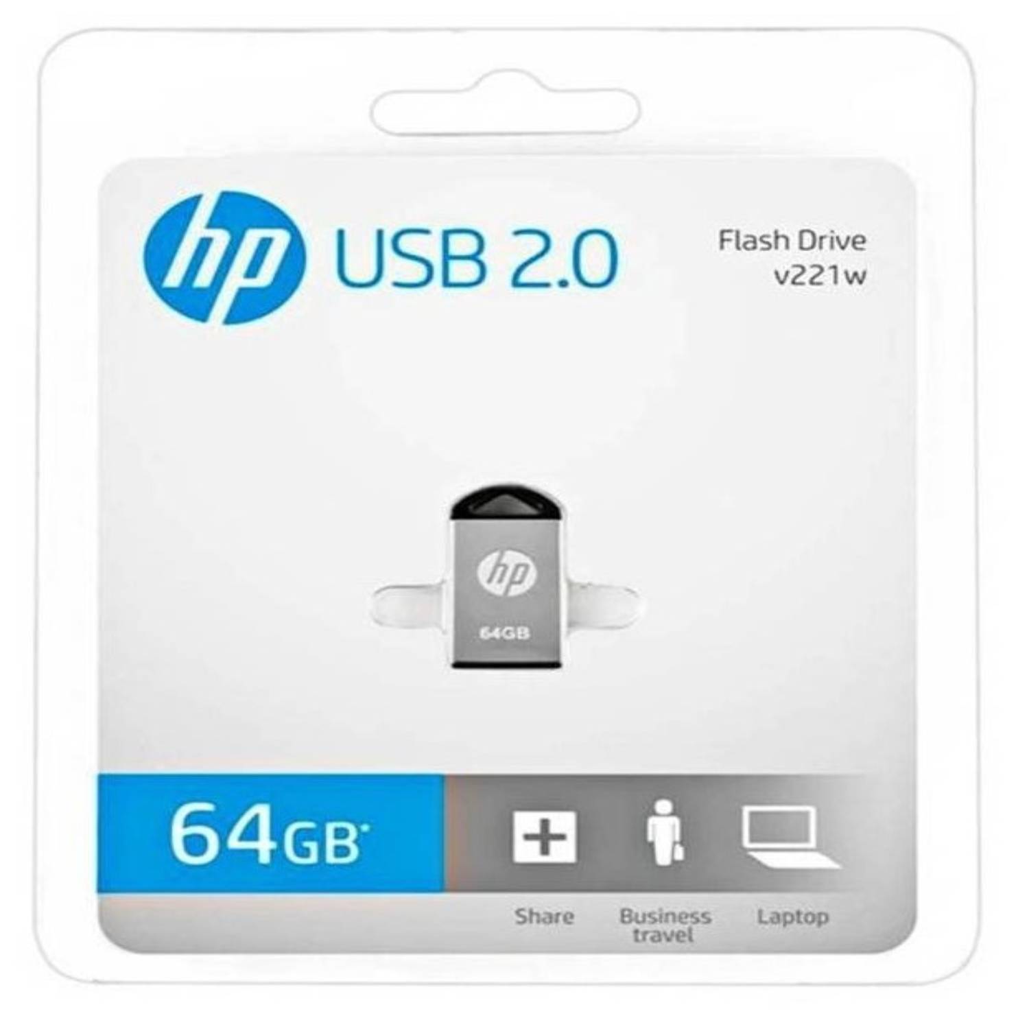 Pen Drive HP 64GB USB 2.0 N/P: HPFD222W-64 - PC Mania