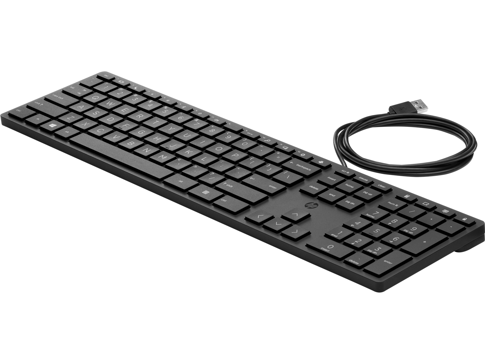 Teclado HP 320K Slim OEM USB Negro Ingles N/P: L96909-001 - PC Mania